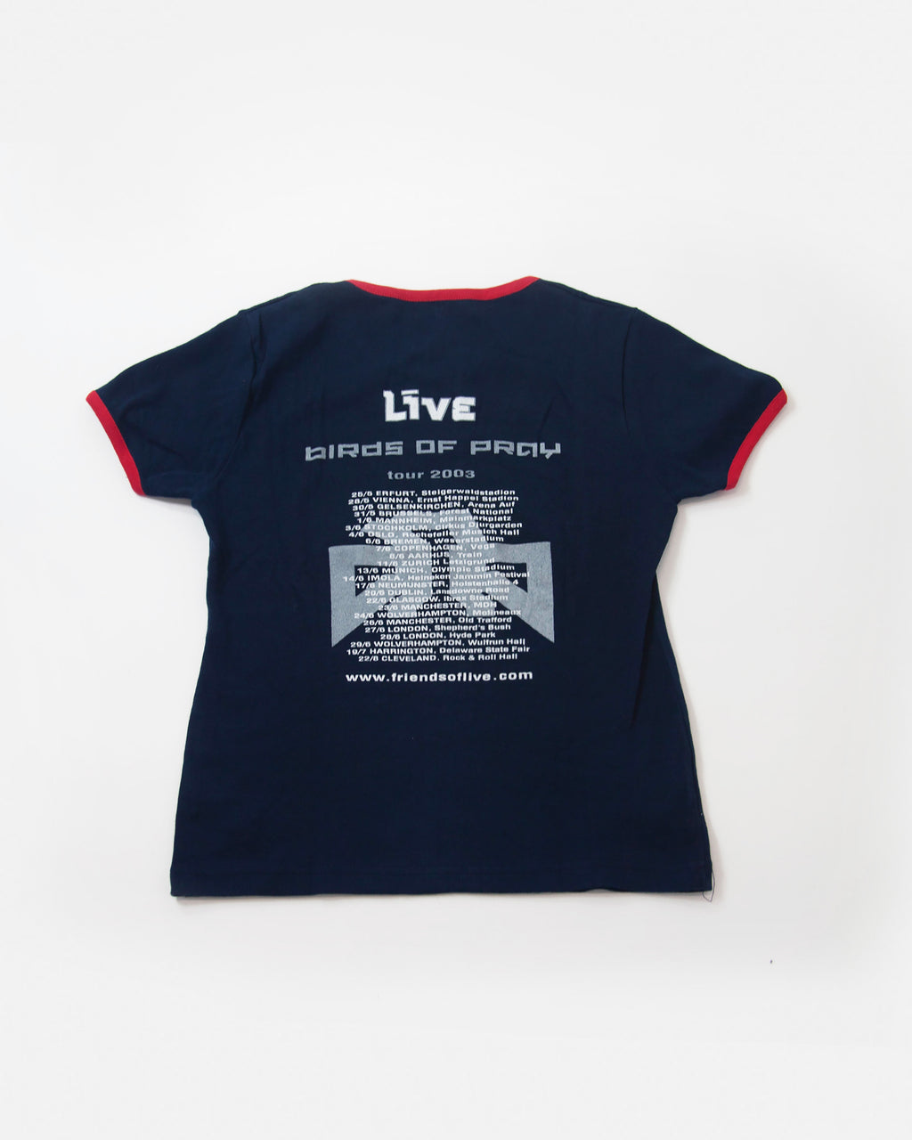 Y2k dámske hudobné tričko Live, M