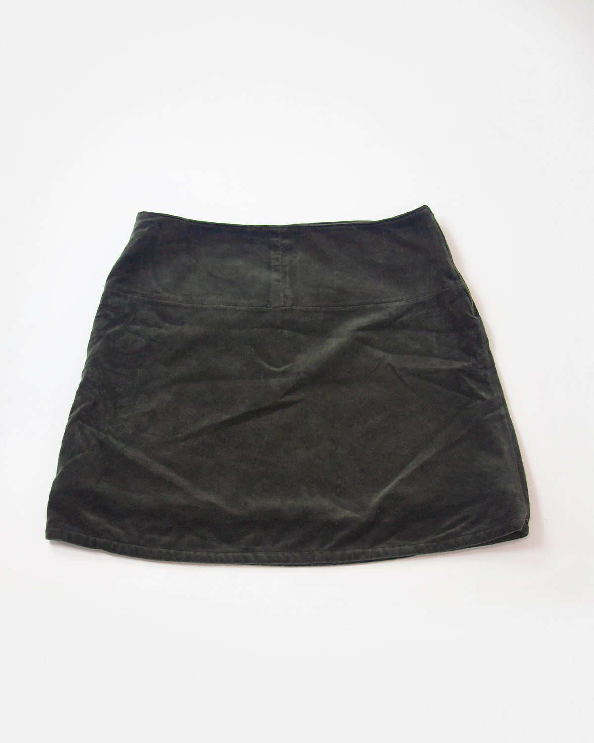 Vintage tmavozelená velvet sukňa, M