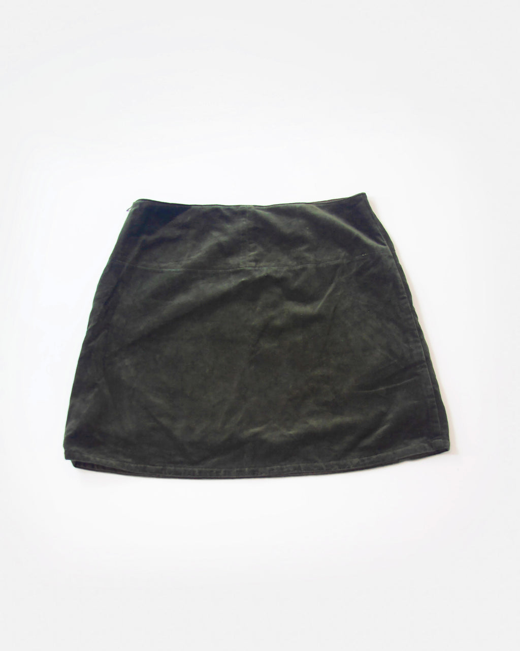 Vintage tmavozelená velvet sukňa, M