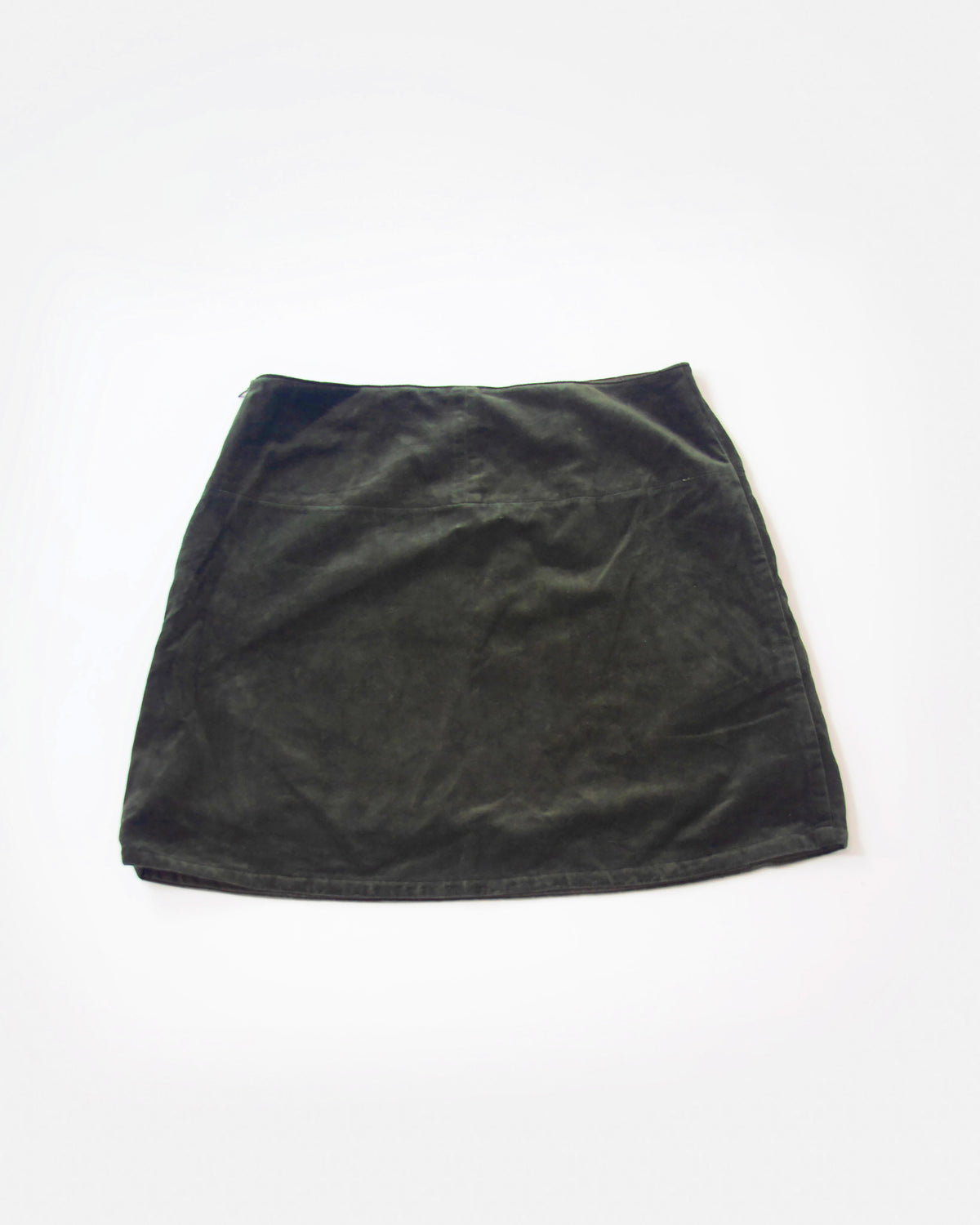Vintage tmavozelená velvet sukňa, M