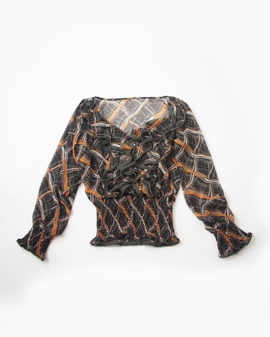 Vintage károvaný dámsky top, M