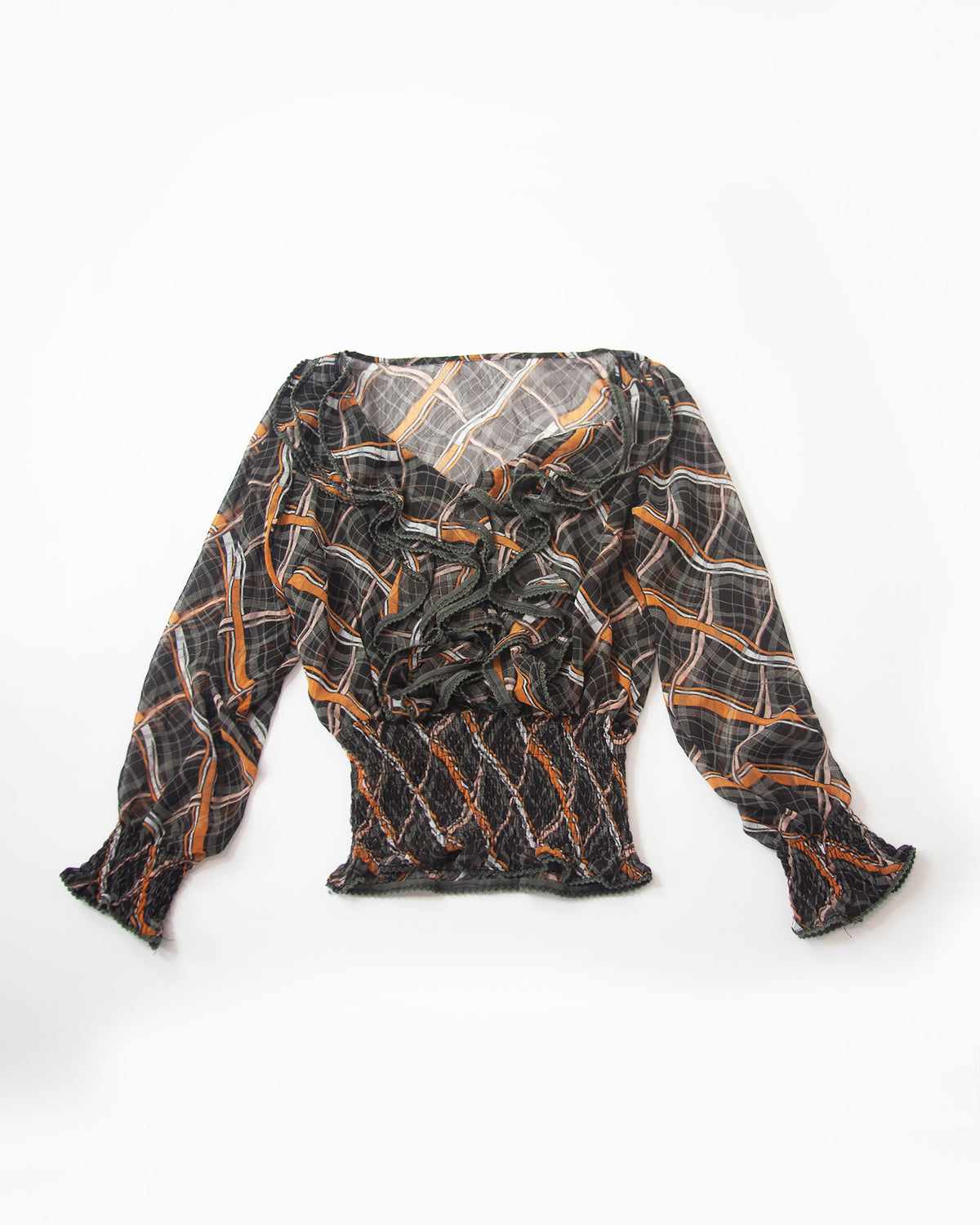 Vintage károvaný dámsky top, M