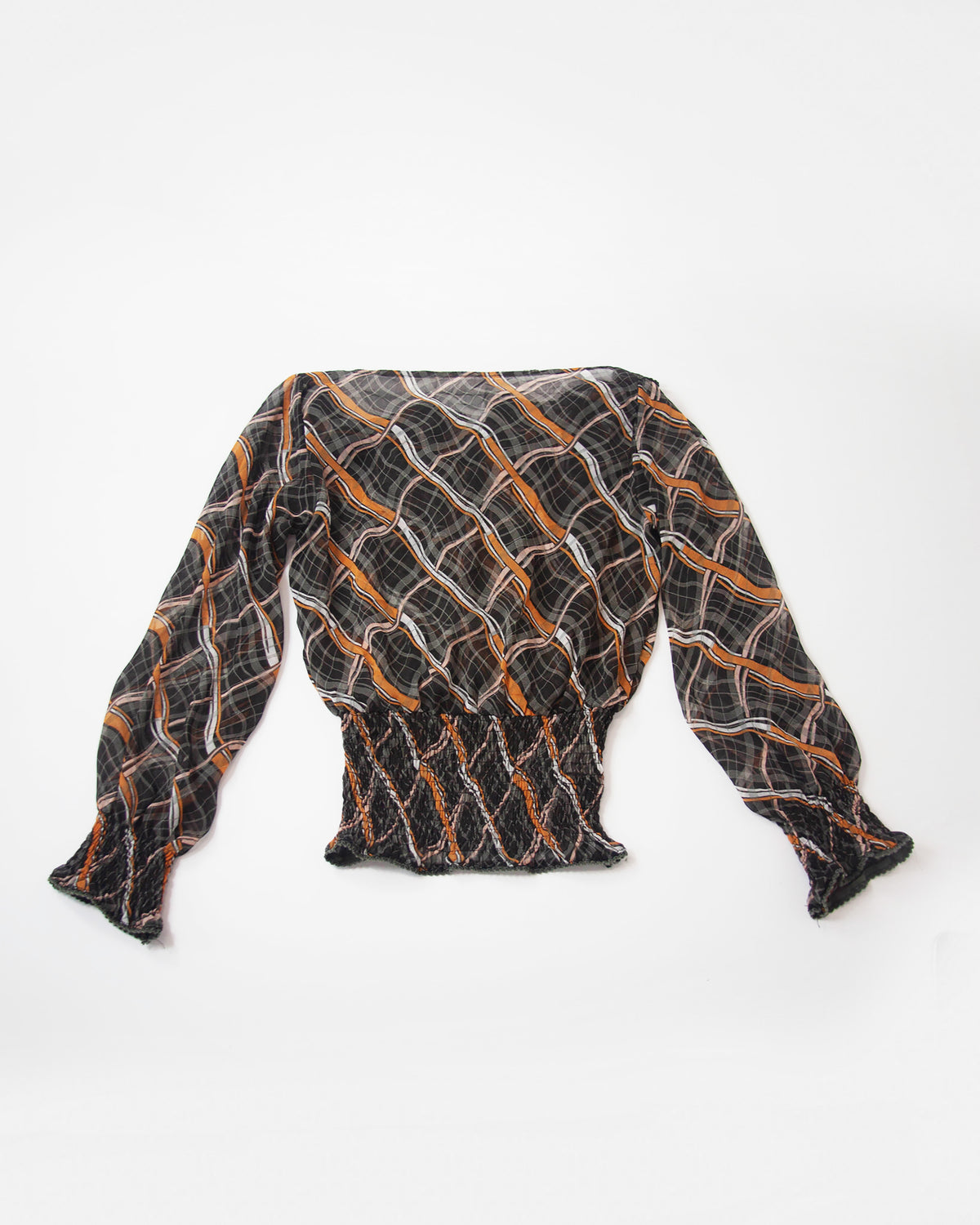 Vintage károvaný dámsky top, M