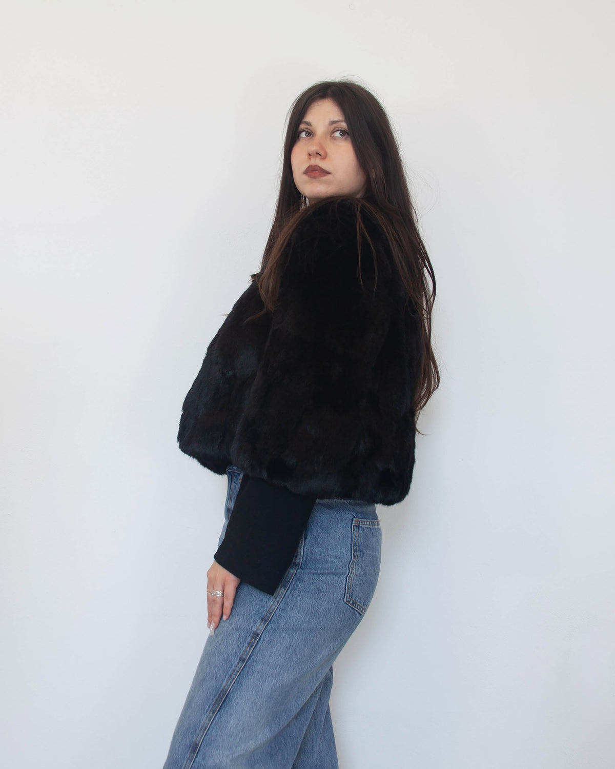 Vintage kožušinové bolero, S,M,L