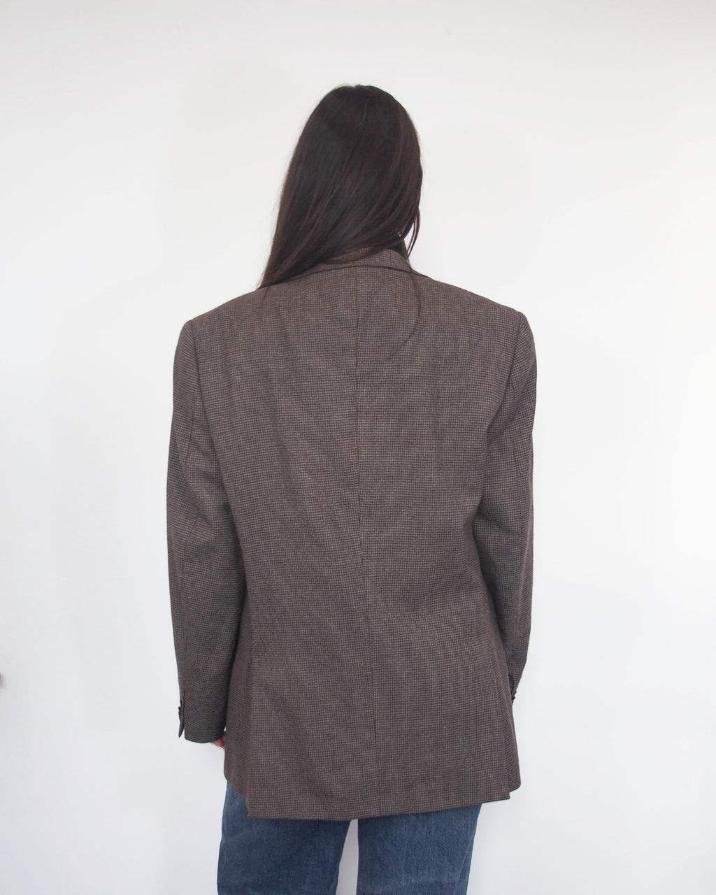 Dámske vintage vlnené oversized sako, M