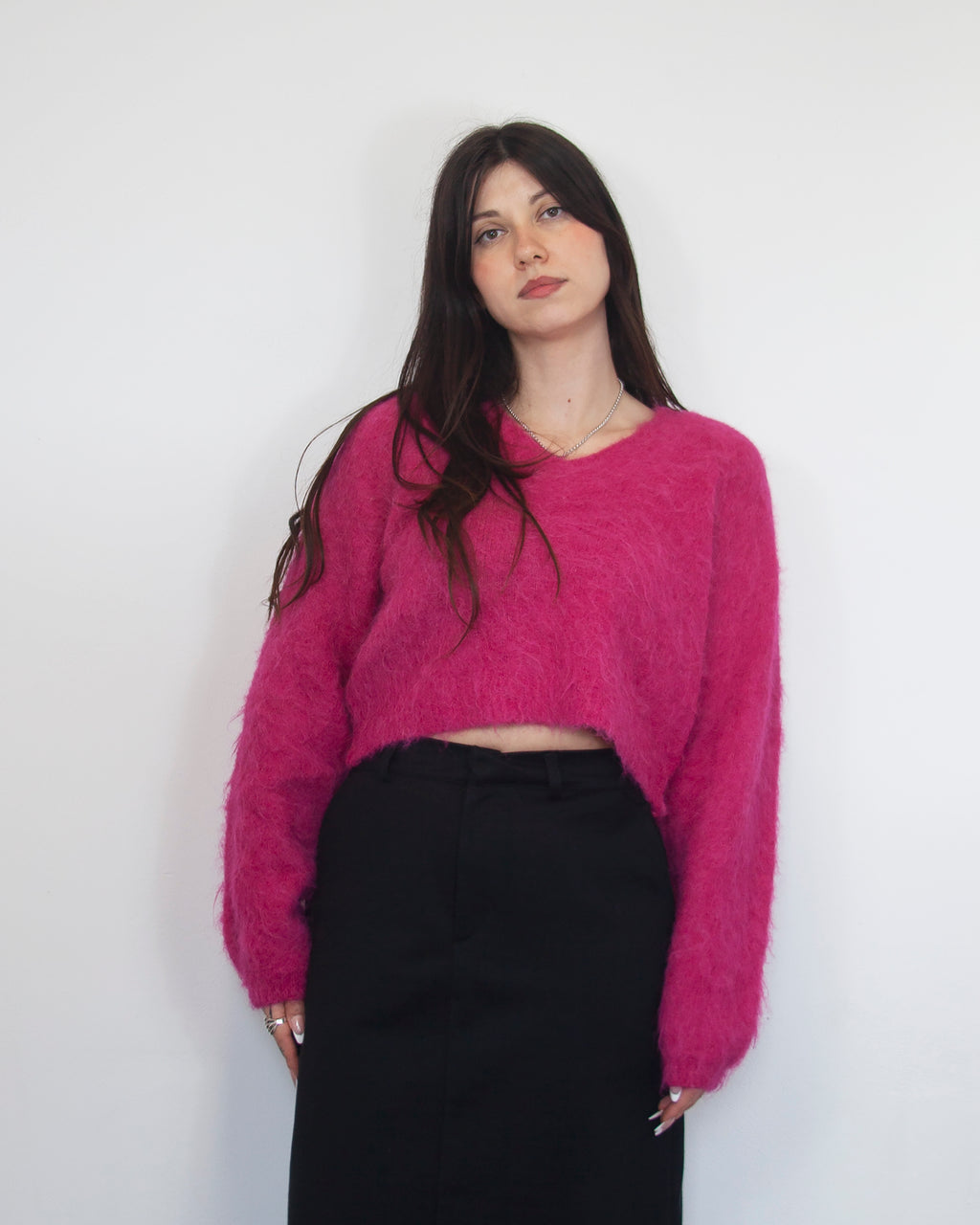 Dámsky cropped alpaka sveter Gestuz, S
