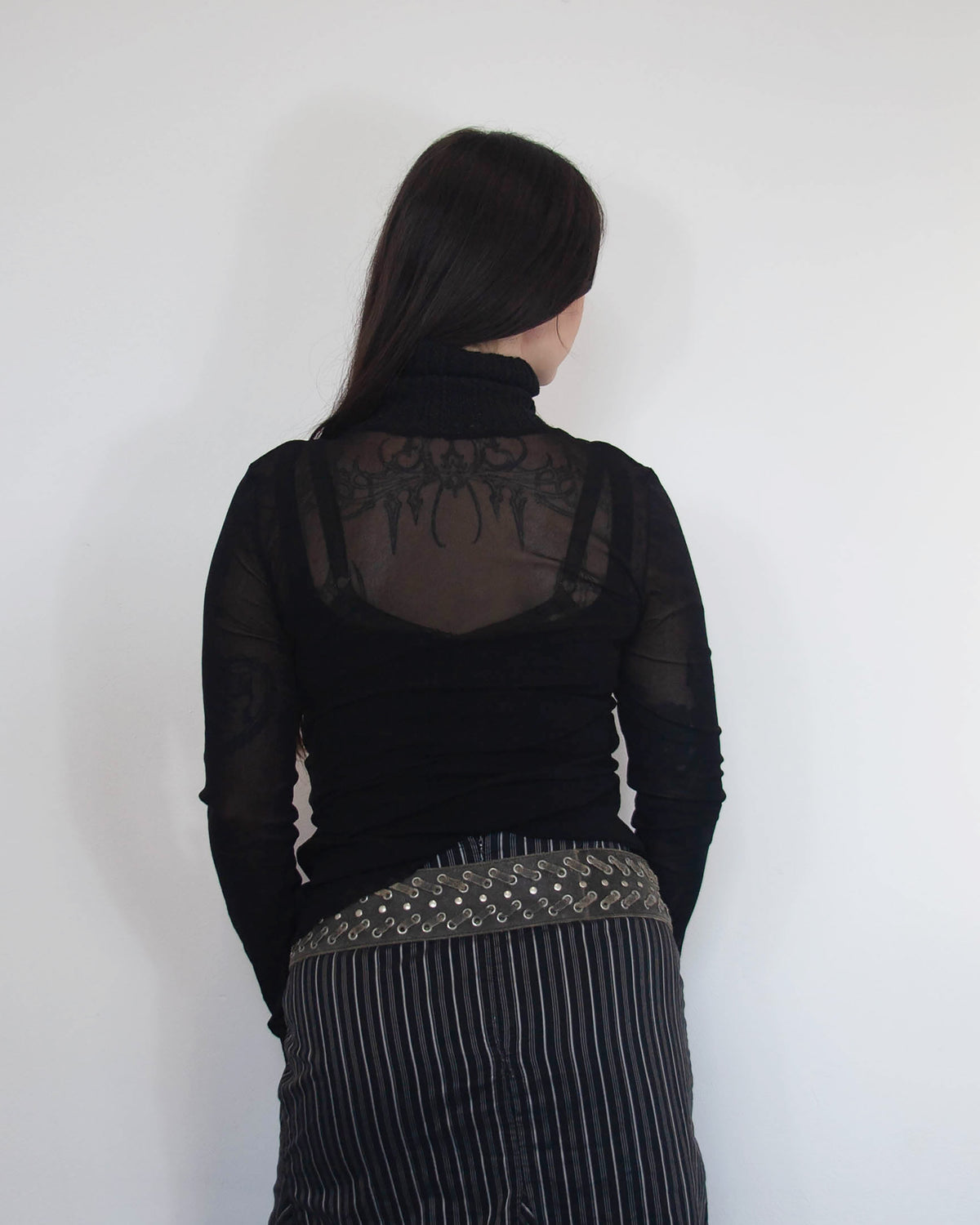 Vintage mesh top s rolákom, M