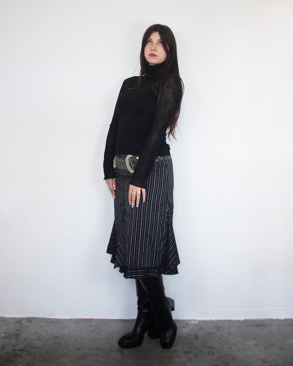 Vintage mesh top s rolákom, M