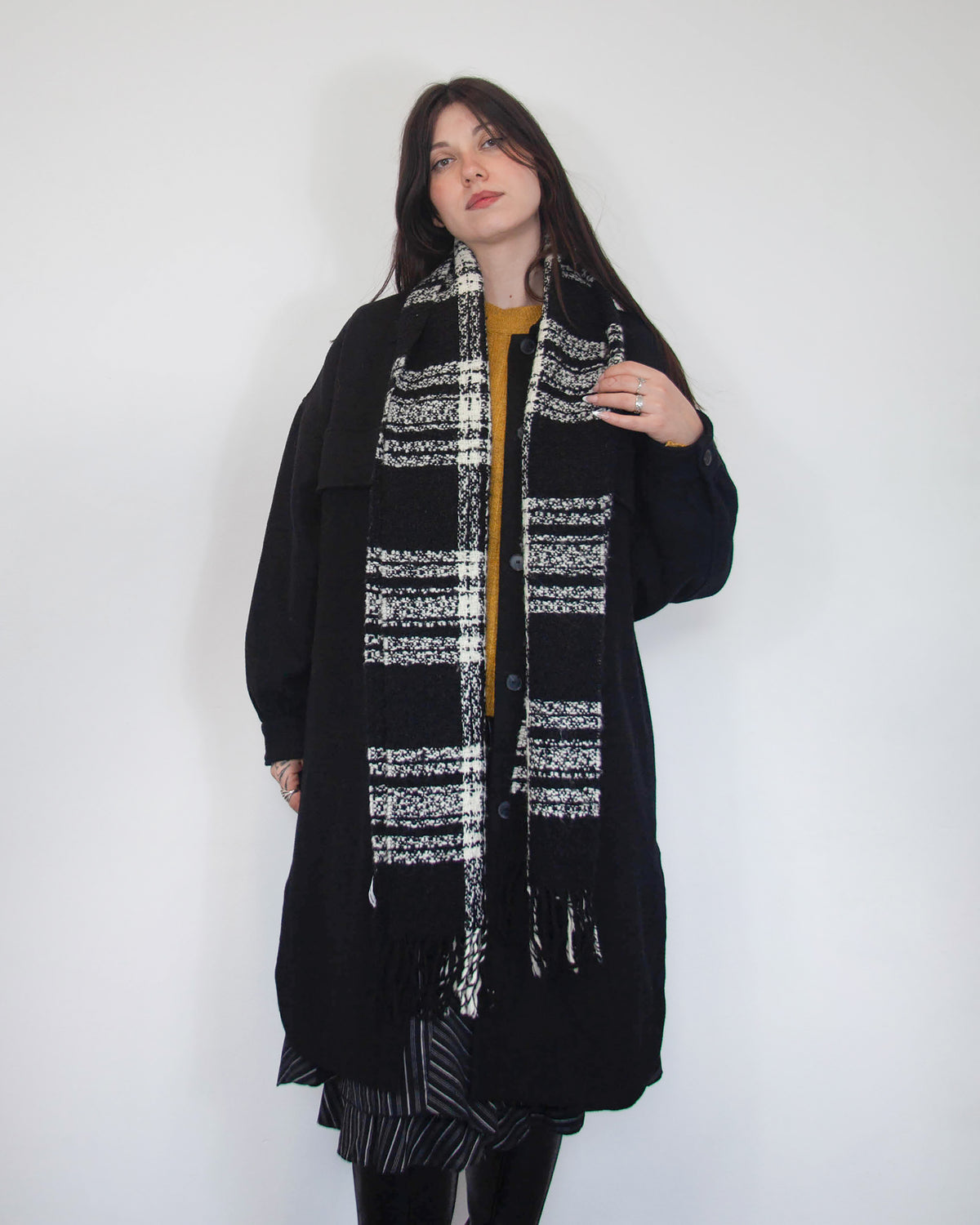 Unisex károvaný vlnený šál Gerry Weber