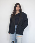 Čierne vintage oversized sako, L