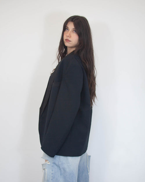 Čierne vintage oversized sako, L