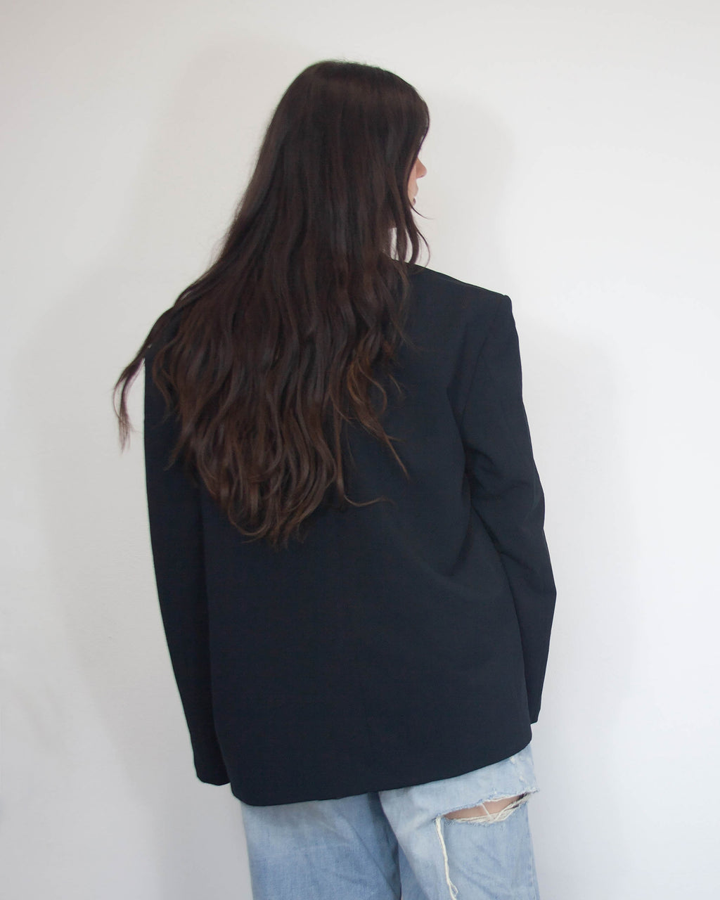 Čierne vintage oversized sako, L