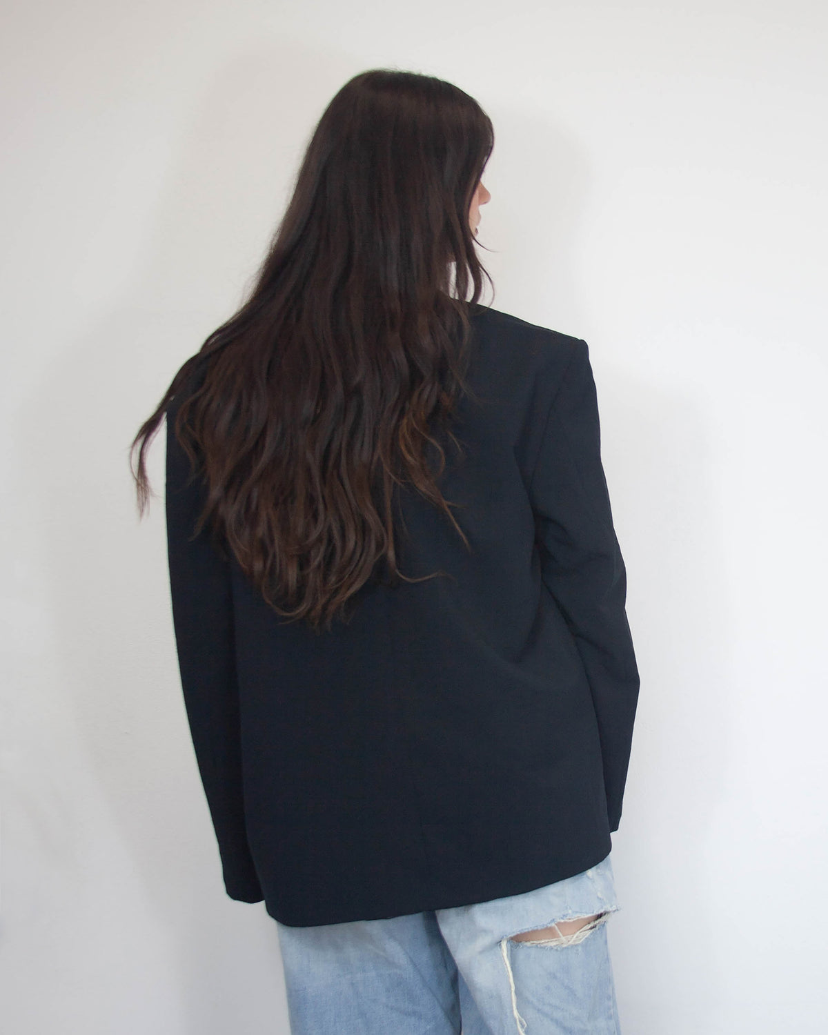 Čierne vintage oversized sako, L