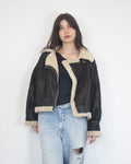 Dámska cropped shearling bunda, M